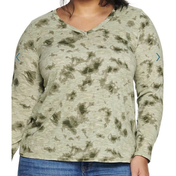Sonoma Tops - NEW - Sonoma Womens Plus Size 4X Light Olive Everyday Tee Shirt Long Sleeve